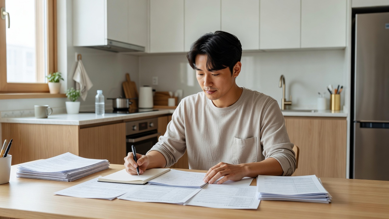 입주청소 비용 관련 목차를 상징하는 현실적인 장면
