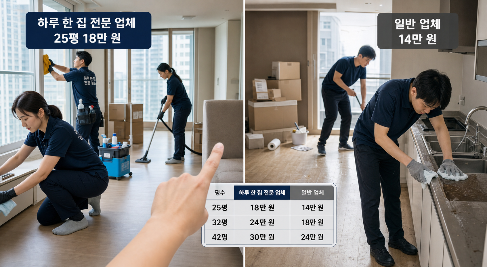 이사 청소 업체 선택 기준과 하루 한 집 전문 업체 비교