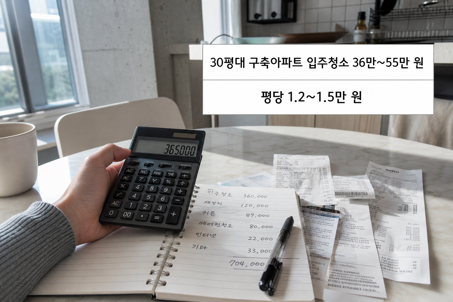 2026년 아파트 입주청소 가격, 30평대 구축 기준으로 보는 견적법