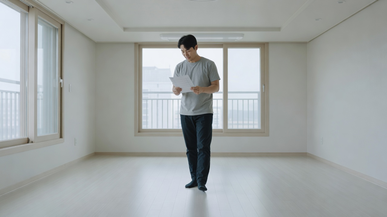입주 전 청소 상태를 꼼꼼히 점검하는 모습