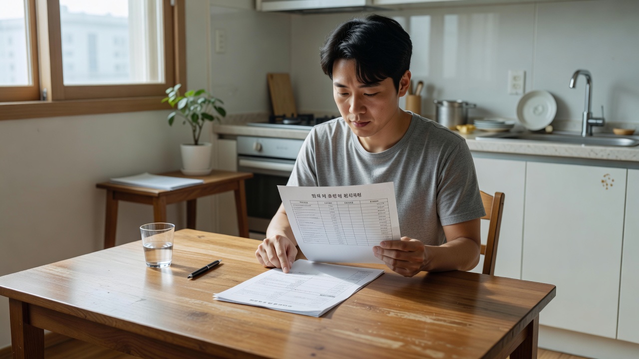 24평 아파트 입주청소 비용 예산을 확인하는 모습