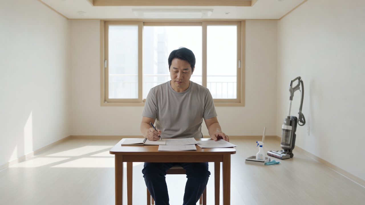 입주청소 비용 견적서를 검토하는 모습