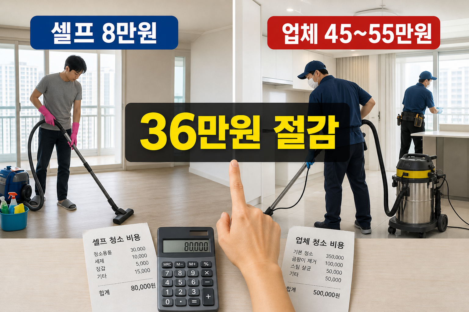 셀프 입주청소로 36만원 아끼는 방법 (준비물, 순서, 방법, 입주청소 업체 비교)