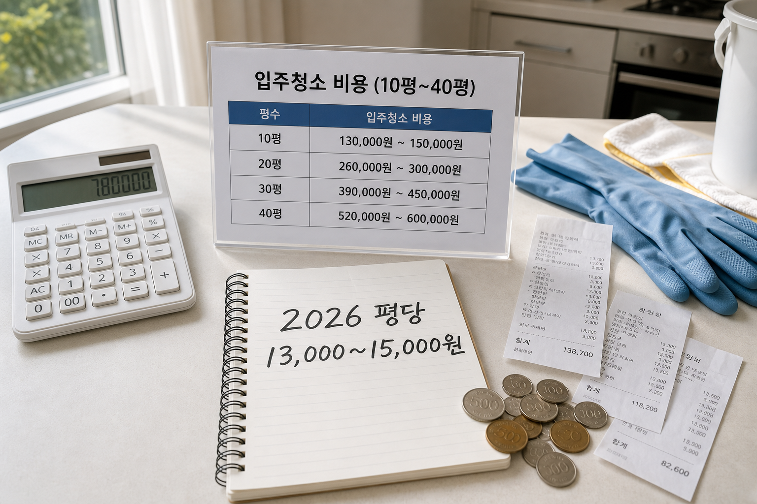 입주청소 비용 2026년 기준 평수별 견적과 추가금 확인법