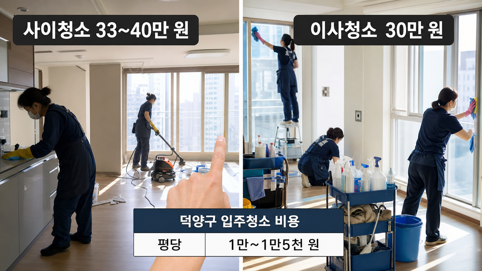 덕양구 입주청소 추천 업체 비교 분석! 사이청소와 이사청소 가격 차이 이유와 입주청소 비용